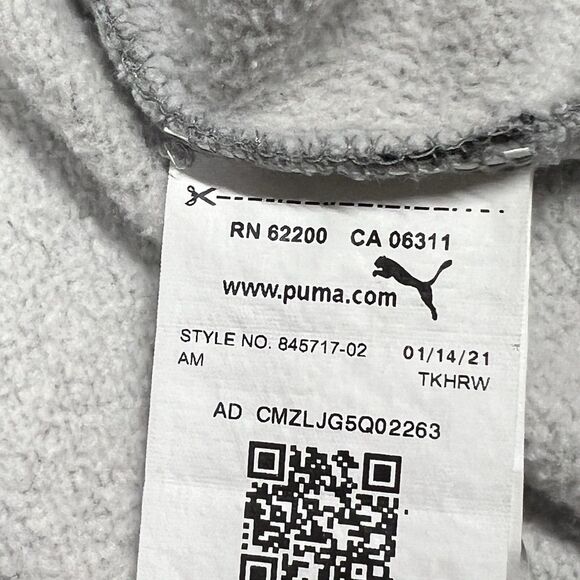 PUMA Taping Hoodie Fleece‎ Sweatshirt Mens Medium Pullover Spellout Athleisure - Picture 8 of 15